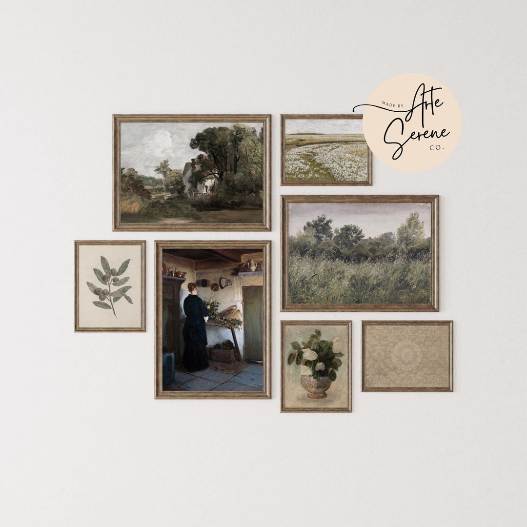 Vintage Art Set, Gallery Wall Art Set, Printable Wall Art, Digital