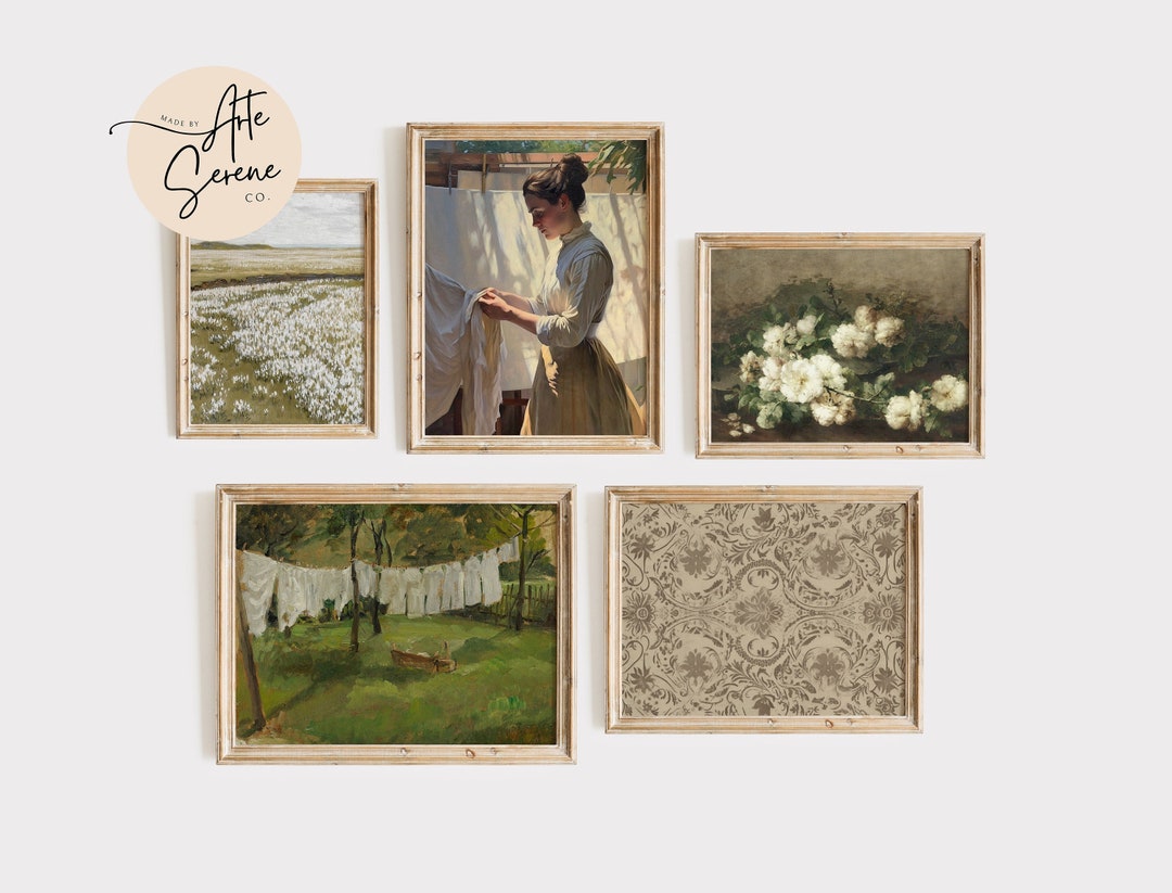 VINTAGE Laundry Room Wall Art Gallery Wall Set of 5 Printable Laundry ...