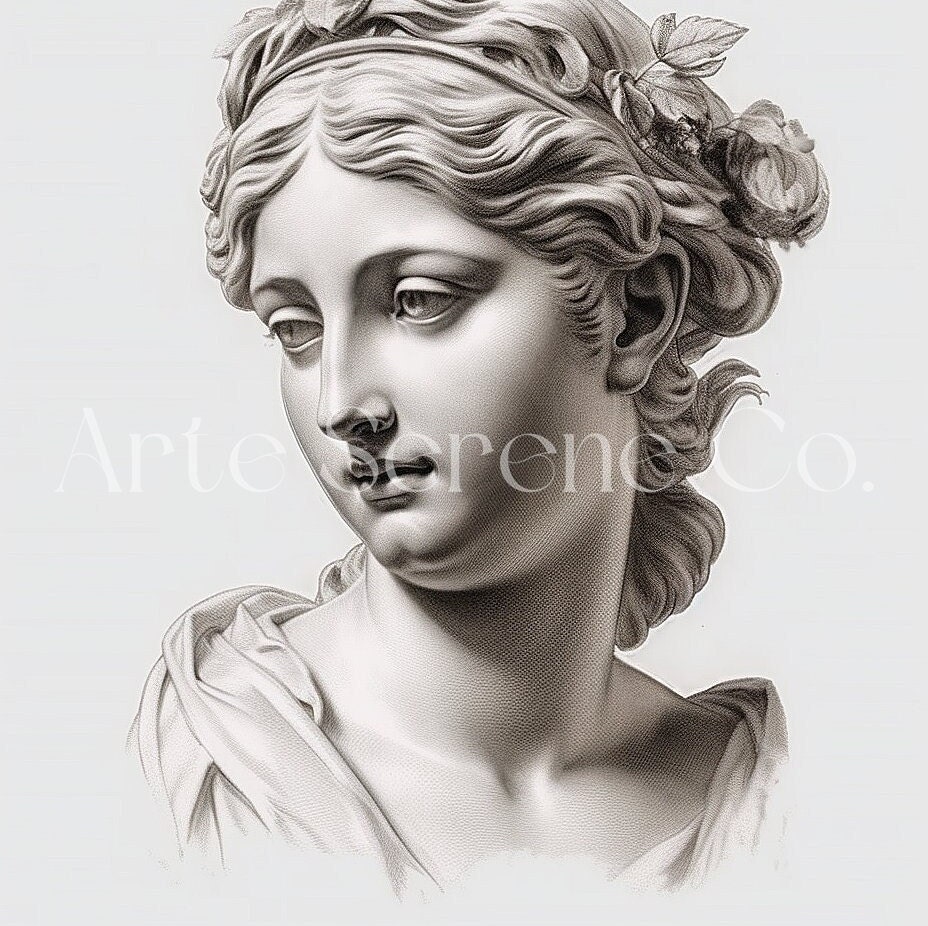 Antique Wall Art Renaissance Art Print, White Minimalist Wall Art
