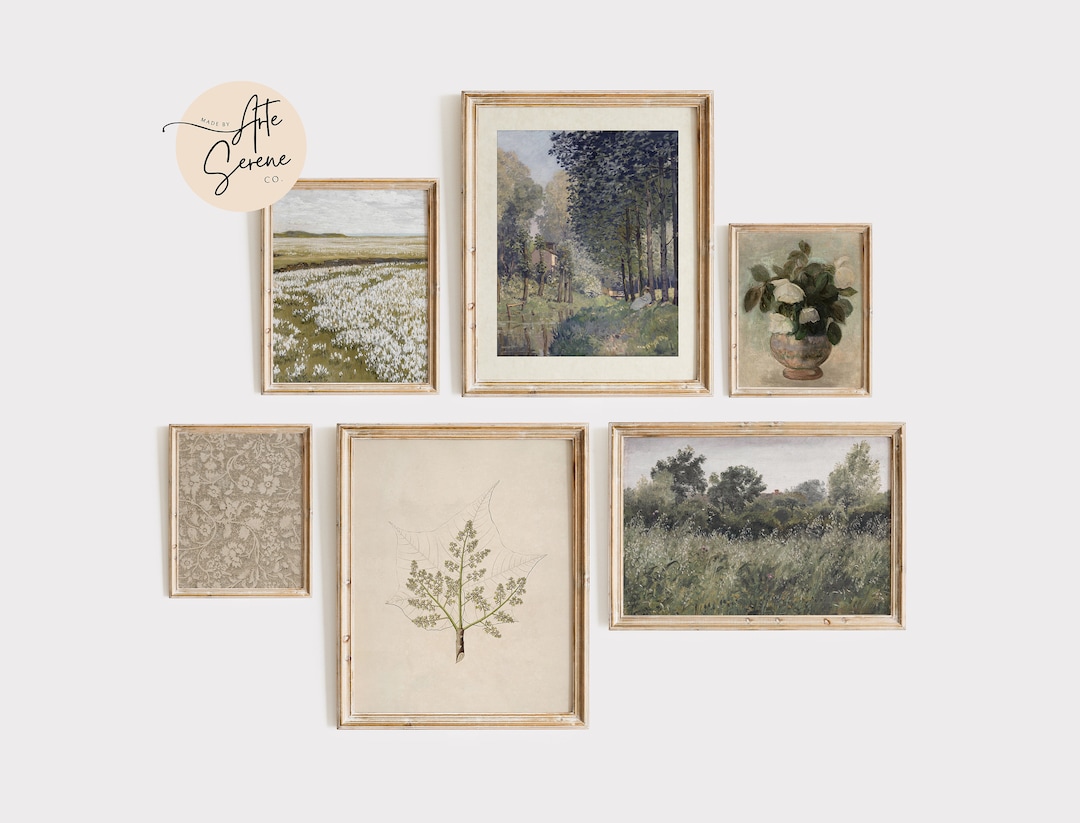 VINTAGE Art Print SET of 6 Gallery Wall Art Set Printable Wall Art Set ...
