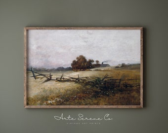 Autumn Landscape VINTAGE Painting Printable Fall Home Decor Fall Farmhouse Art Print Digital Download Printable Wall Art Autumn Art Print