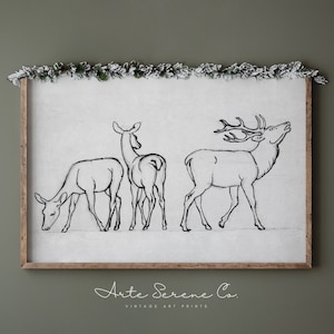Farmhouse Christmas Art Print Vintage Winter Wall Art Minimalist Christmas Decor Modern Farmhouse Winter Decor Neutral Winter Art Print