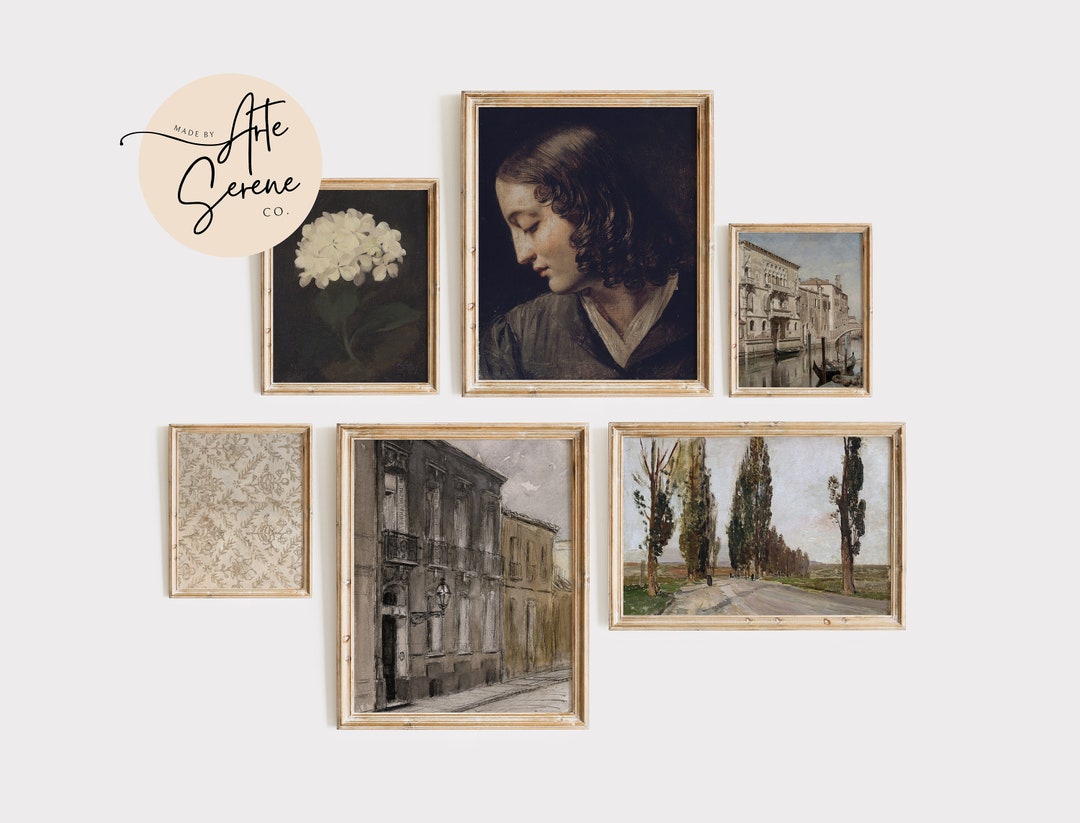 Vintage Art Print SET of 6 Printable Wall Art Prints Neutral Gallery ...