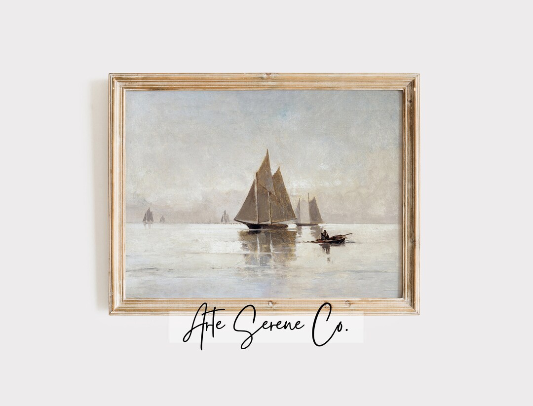 Vintage Printable Wall Art Coastal Farmhouse Art Print Digital Download ...