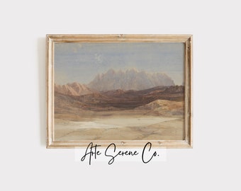 Vintage suroeste arte impresión acuarela desierto pintura arte occidental impresión digital descargar pintura imprimible suroeste decoración del hogar