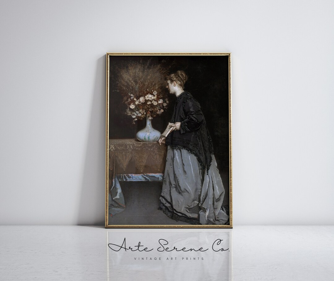 Victorian Woman Portrait Painting Antique Wall Art Print Digital ...