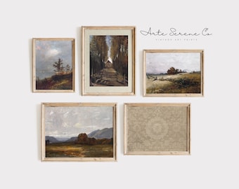 Fall Decor Wall Art SET of 5, Vintage Autumn Decor, Fall Farmhouse Prints Printable Wall Art, VINTAGE Fall Art Prints, Rustic Fall Wall Art