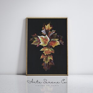 Fall Leaf Art Print Autumn Home Decor Wall Art Print Moody Fall Wall Art Dark Academia Autumn Decor Printable Digital Art Print