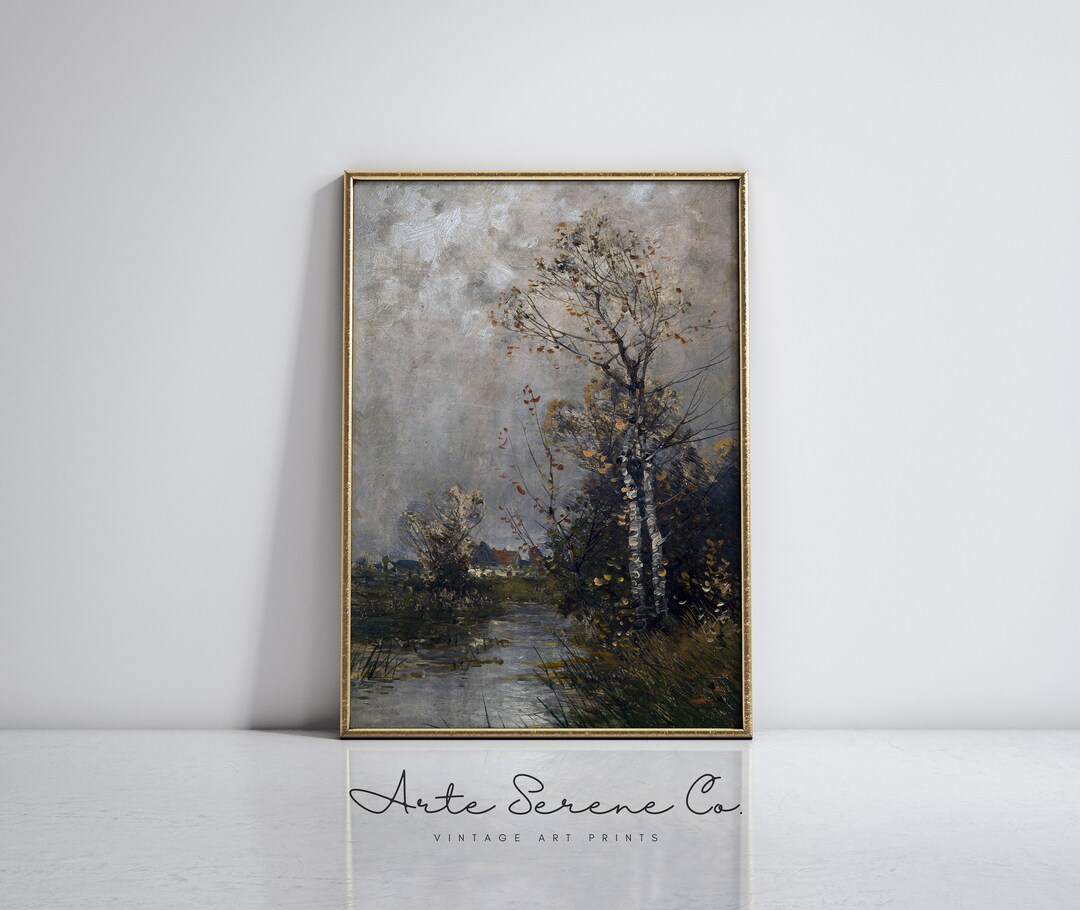 VINTAGE Fall Landscape Moody Autumn Wall Art Printable Fall Art Print ...