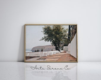 Greece Landscape Wall Art Printable Digital Download Vintage European Art Print Printable Painting Vintage Landscape