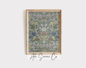 VINTAGE Tapestry Art Print Digital Download Antique Textile Printable Poster Art for Gallery Wall Printable Wall Art Muted Tapestry Print