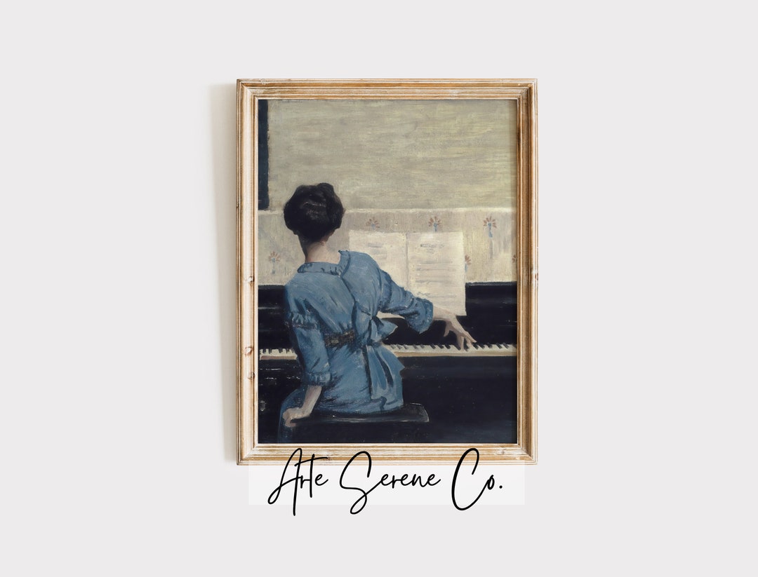 VINTAGE Printable Wall Art Pianist Portrait Painting Piano Wall Art ...