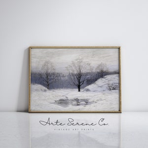 Winter Landscape Art Print Farmhouse Winter Decor, Neutral Winter Wall Art PRINTABLE, Rustic Winter Landscape Printable, Winter Home Decor