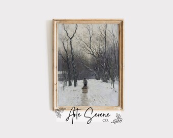 Winter Art Print Boerderij Winter Wall Art Moody Christmas Art Print Vintage Boerderij Kerst Art Afdrukbare Wall Art Digitale Prints