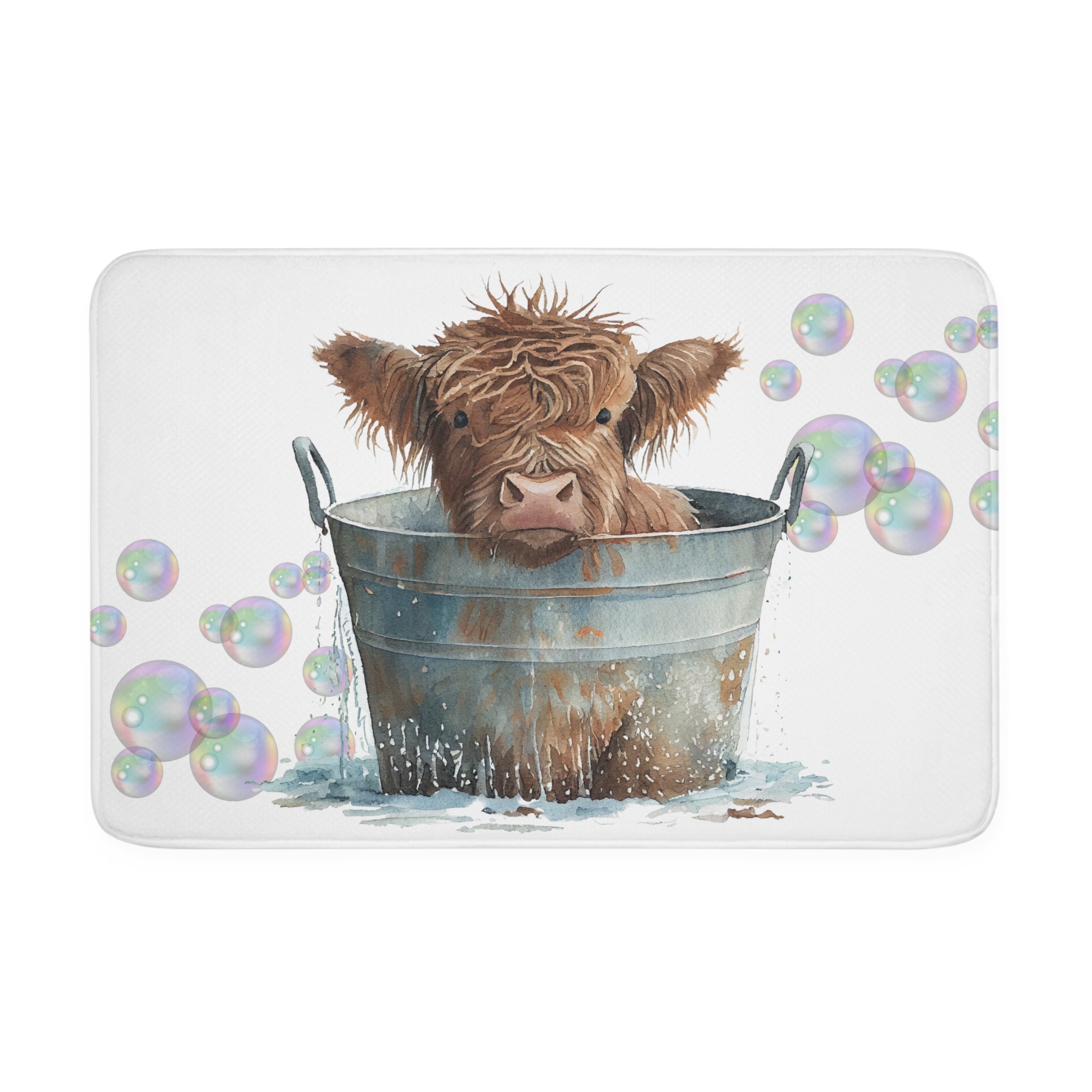 Cute Wooly Cow Memory Foam Bath Mat Bathroom Decor Country Etsy