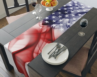 American Flag Table Runner, 4th of July, Memorial day, Kitchen Decor