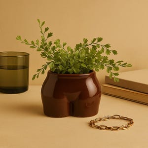 Mini Lady Planter - Ceramic Butt Vase, Succulent Pot, Cute Booty Decor, Fun Gift, Small Plant Holder, Feminine Art Sculpture