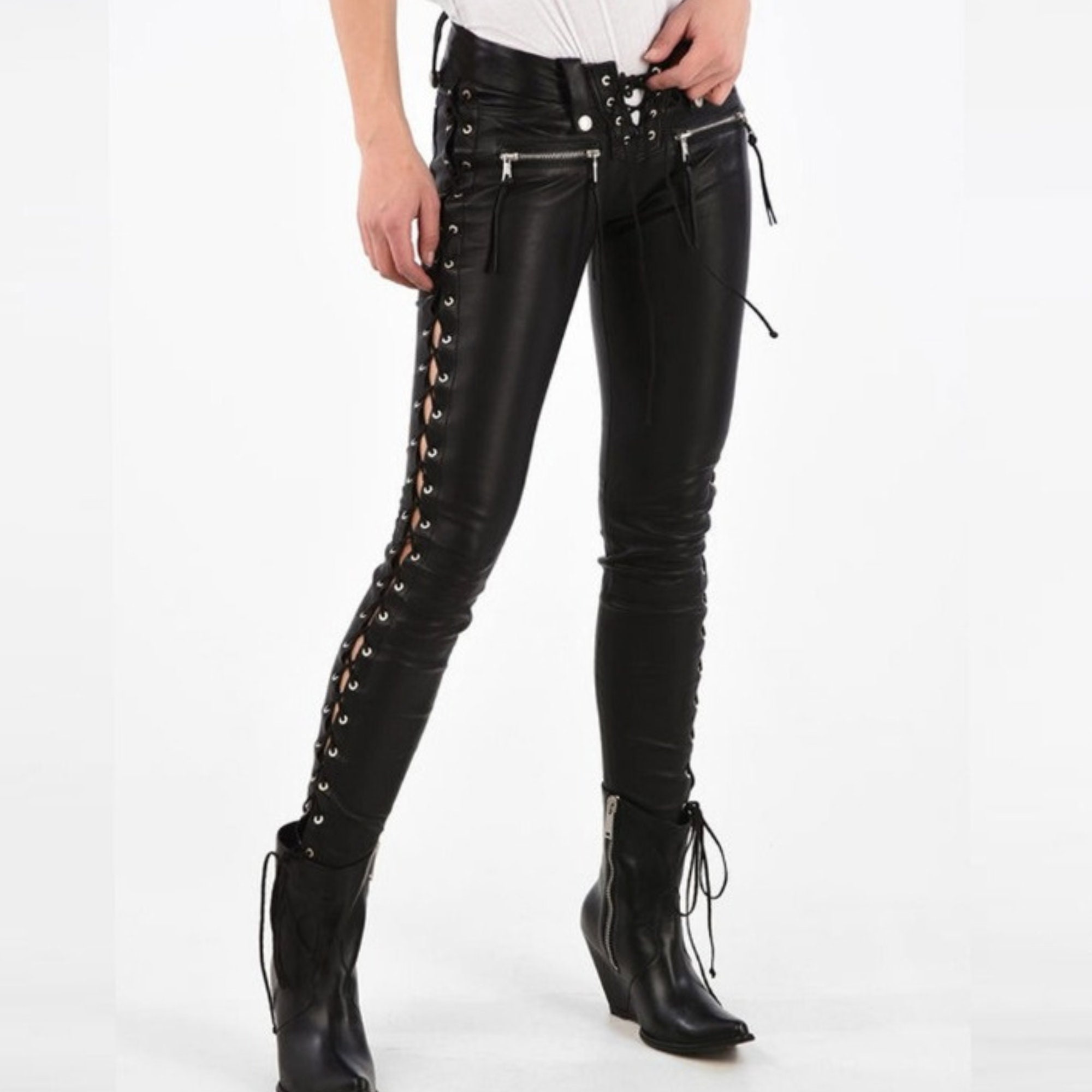 Girls Black Metallic Leggings- black leggings, black pants, black metal  pants, black metallic pants, faux leather pants, black dance pants