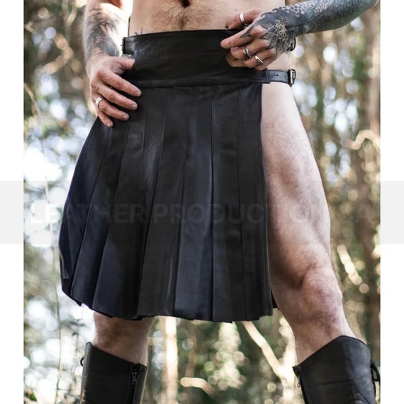 Mens leather cheap gladiator kilt