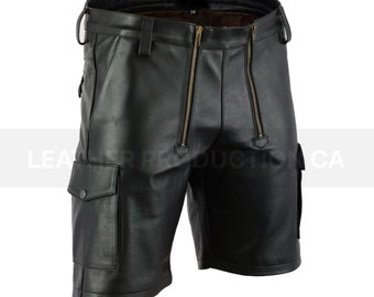 Men Leather Shorts, Party Shorts, Summer Shorts, Gym Shorts, Yoga Shorts, Leather shorts, Mens leather shorts, Leather shorts, Gift for him