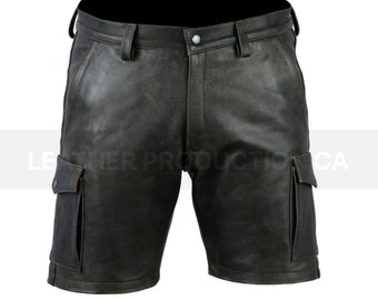 Mannen leren shorts, partyshorts, zomershorts, gymshorts, yogashorts, leren shorts, leren herenshorts, leren shorts, cadeau voor hem