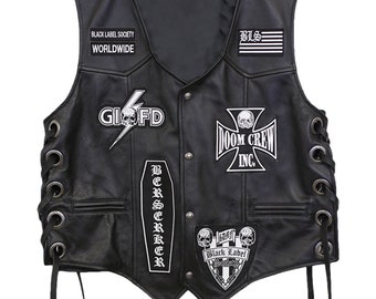 Black Label Society Leather Vest | BLS Biker Vest