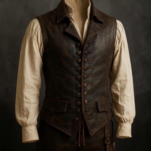 Skórzana kamizelka kapitana Jacka Sparrowa, piracka kamizelka steampunkowa, kostium z renesansu, średniowieczny strój cosplay, ręcznie robiona kamizelka piracka na prezent