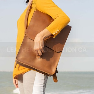 Mochila de piel marrón personalizada: Mochila de piel de búfalo