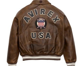 Limited Edition Vintage Icon Jacket In Brown Color, Brown Military Bomber Jacket, Brown Leather Jacket, Vintage Jacket, Gift For Him