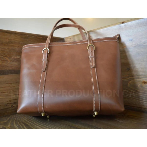 Brown Leather tote bag for women, Leather bag for women, Leather travelling bag, Leather Laptop Bag, Shoulder bag, Women handbag