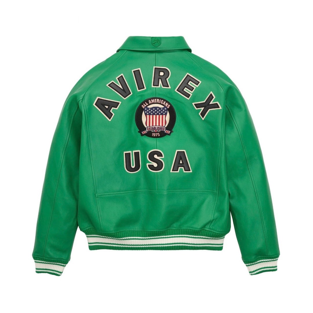 Icon Jacket in Green Color, USA Edition Jacket, Military Bomber Leather ...