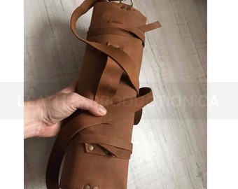 Personalized Leather Chef Knife Roll Bag: Travel Knife Organizer