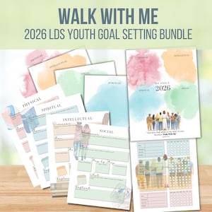 Lot de fixation d'objectifs sur le thème de la jeunesse LDS 2026 (téléchargement PDF et modèle Canva modifiable)