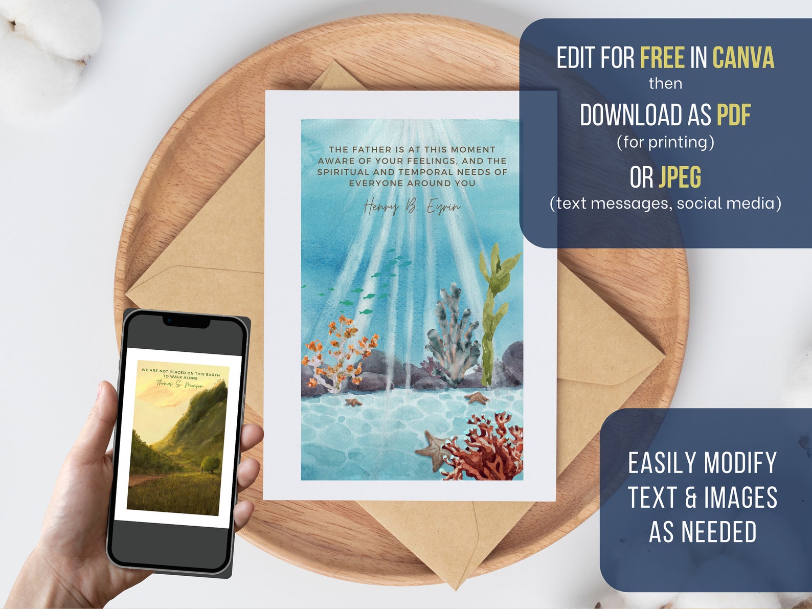 LDS Church Quotes on 4x6 Cards | Editable Canva Templates | LDS ...
