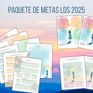Espanhol LDS 2025 Pacote de metas temáticas para jovens, Descarga instantânea, SUD 2025 Tema de la juventud, Mira hacia Cristo ,kit planificación de metas