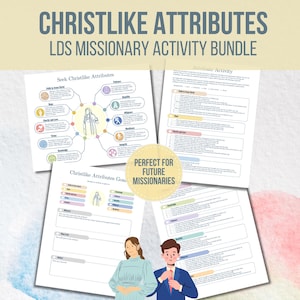 LDS Missionary Christlike Attributes Activity Bundle (Canva Template & Instant PDF Download) LDS Printables