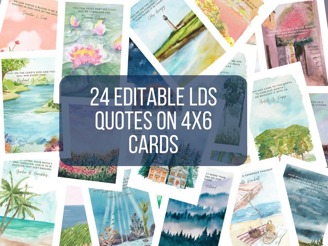 LDS Church Quotes on 4x6 Cards | Editable Canva Templates | LDS ...