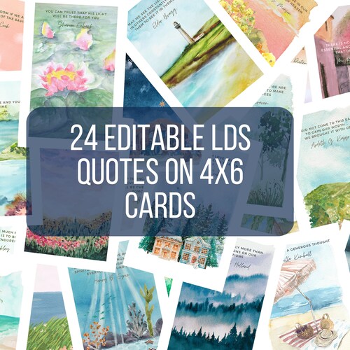 LDS Church Quotes on 4x6 Cards Editable Canva Templates - Etsy