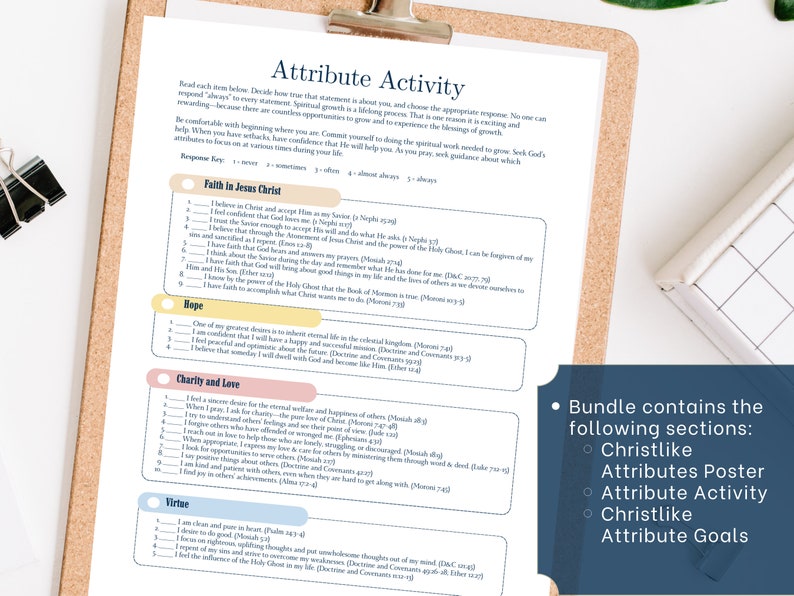 LDS Missionary Develop Christlike Attributes Activity Goals Bundle, LDS ...