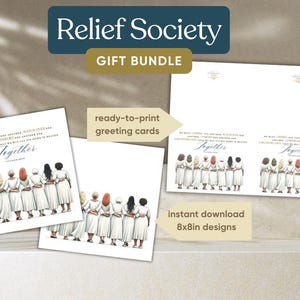 Lot cadeau d'anniversaire de la Société de Secours LDS, téléchargement instantané au format pdf png, cartes de voeux de la société de secours lds, impression d'art, oeuvre de charité infaillible