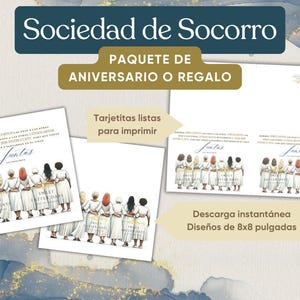 SUD Sociedad de Socorro paquete de aniversario o regalo, descarga instantánea en pdf y png, tarjetas arte SUD, la caridad nunca deja de ser