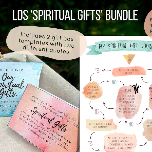 LDS Spiritual Gifts Bundle, FHE Class Handout, Come Follow Me 2023 prints, YW, Sunday School, lds Quotes, lds Ministering 1 Corinthians 8–13