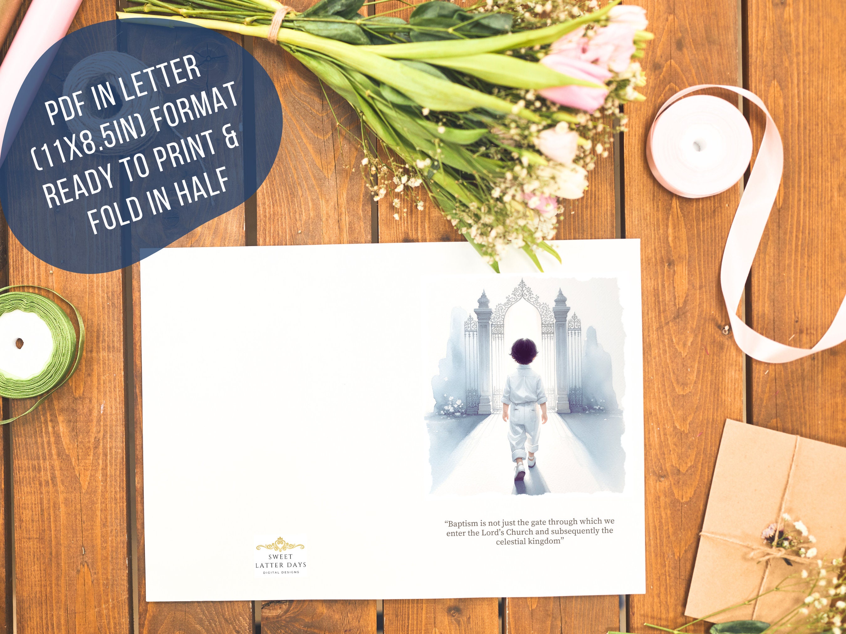 LDS Primary Boys Baptism Card Program Bundle, Instant Printable PDF ...