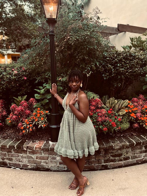 custom crochet dress Custom Crochet Halter Dress