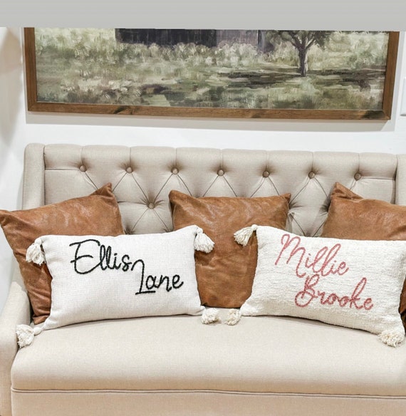 Custom stitched pillows discount