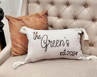 Custom Embroidered Name Pillow: Hand Stitched Nursery Decor