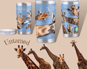 Giraffe Lover Hot Cold Drink Stainless Steel Cup Take Everywhere Tumbler 20 oz Unique Spirit Animal Rights Advocate Activist Compassionate