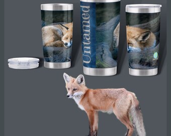 Fox Lover Hot Cold Drink Stainless Steel Cup Take Everywhere Tumbler 20oz Unique Spirit Animal Rights Advocate Activist Compassionate Trendy