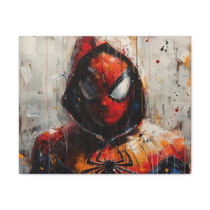 Spiderman Leinwanddruck, personalisierte Superhelden-Wandkunst, Wanddekoration für, personalisierte Wanddekoration, Superheld Malerei, Geschenk für Kinder