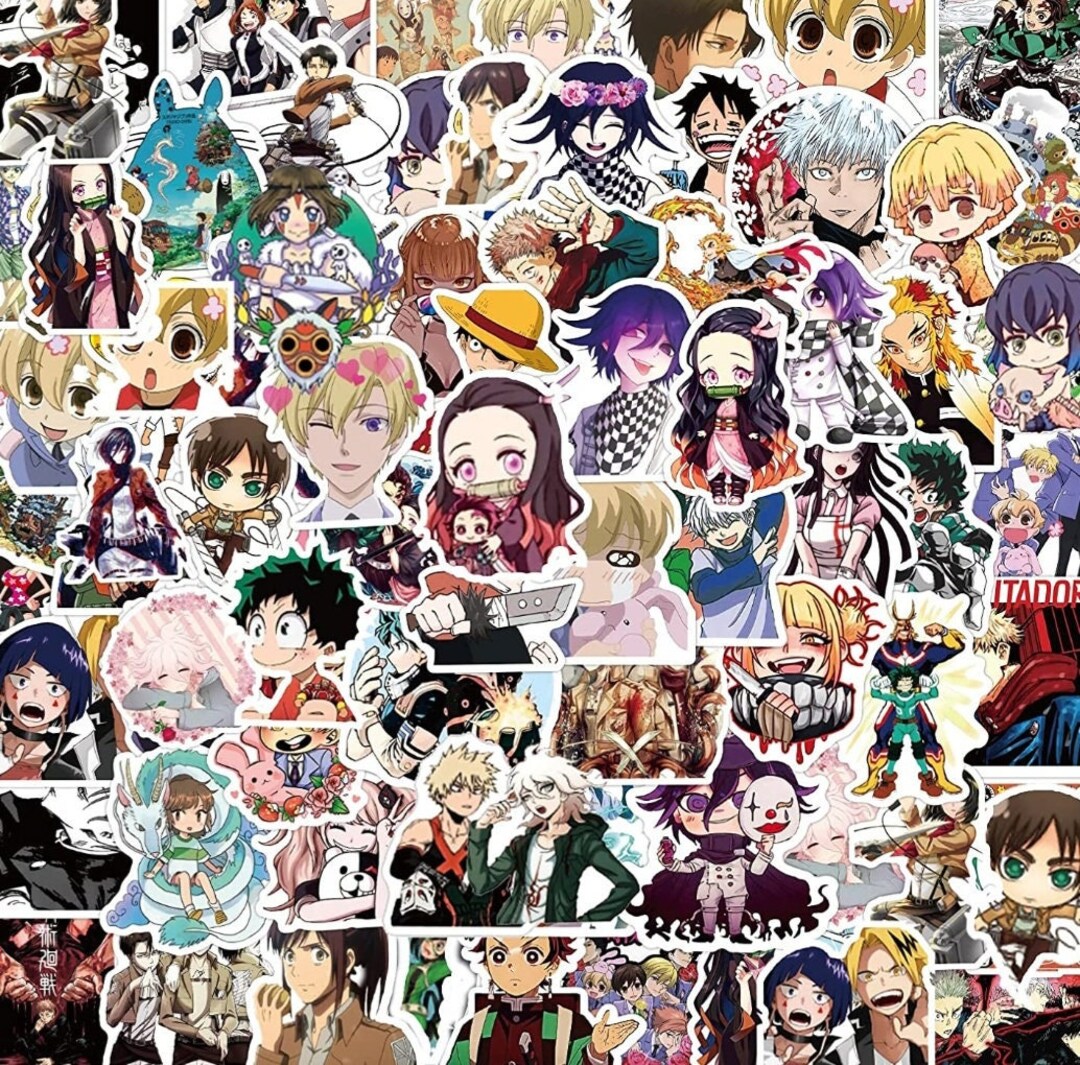 Anime Mixed Sticker 100 Pcs Etsy Anime Mixed Sticker 100 Pcs Etsy